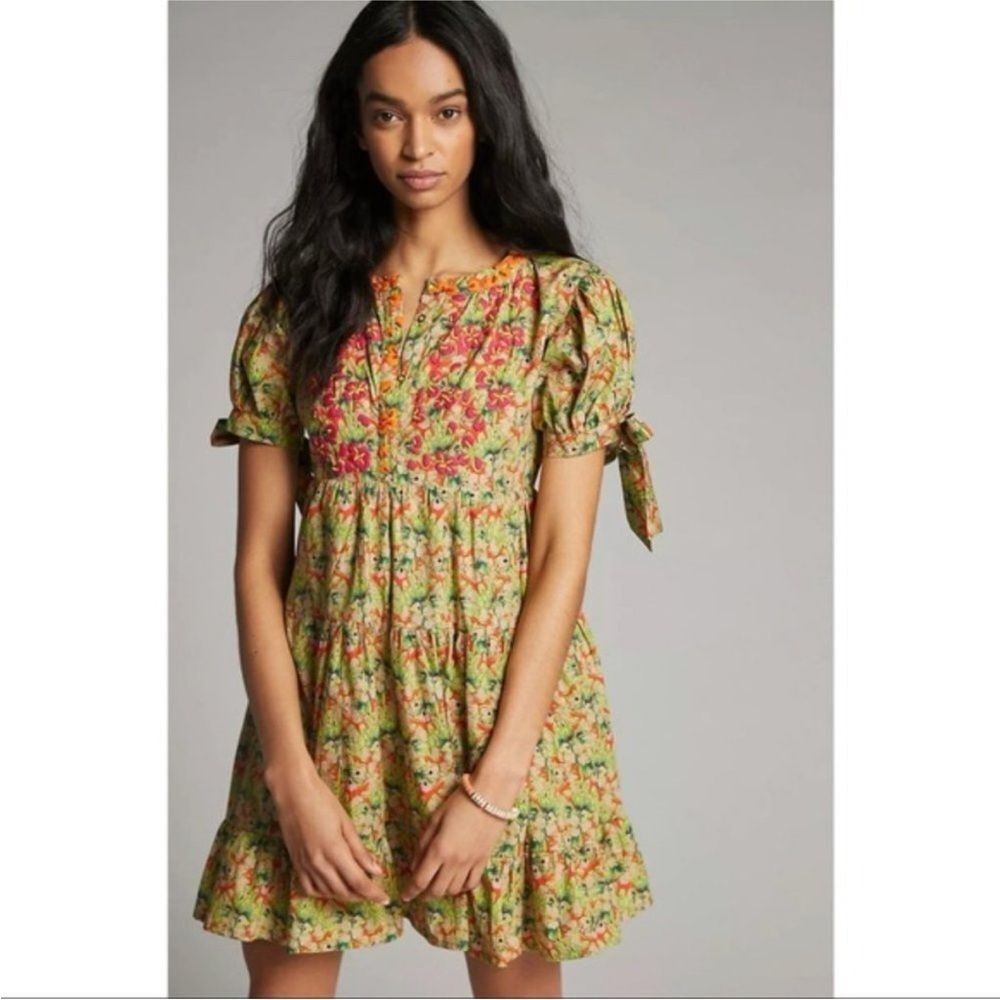 Anthropologie Roopa Pemmaraju Beaded Auretta Mini Dress Size Medium